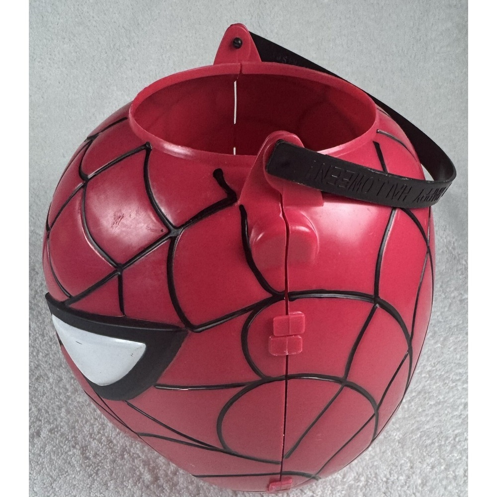 Retro Original Spider-Man Folding Happy Halloween Candy Pail Bucket 2006 MARVEL - Picture 3 of 11